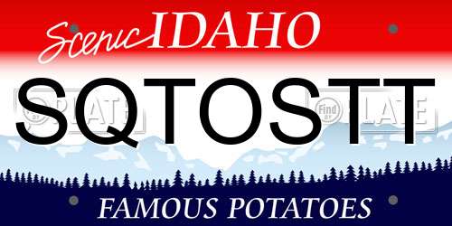 SQTOSTT Idaho License Plate