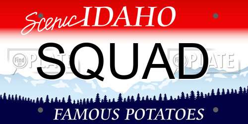 SQUAD Idaho License Plate