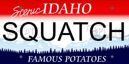 SQUATCH Idaho License Plate