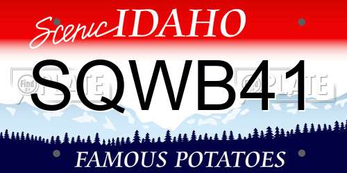 SQWB41 Idaho License Plate