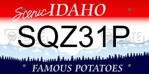 SQZ31P Idaho License Plate