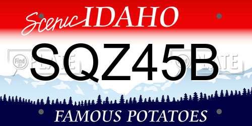 SQZ45B Idaho License Plate