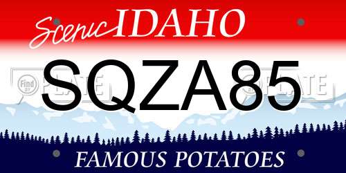 SQZA85 Idaho License Plate