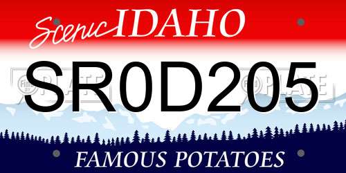 SR0D205 Idaho License Plate