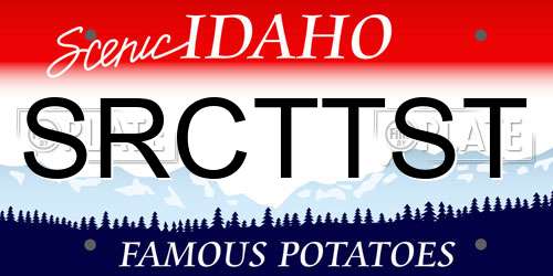 SRCTTST Idaho License Plate