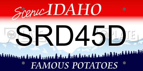 SRD45D Idaho License Plate
