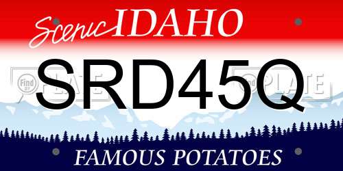 SRD45Q Idaho License Plate