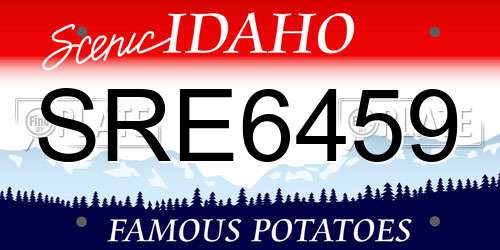 SRE6459 Idaho License Plate
