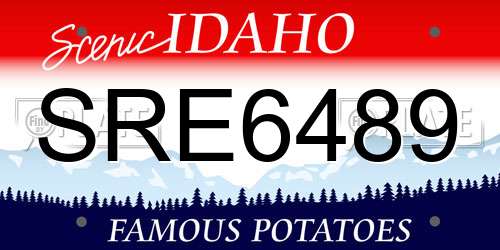 SRE6489 Idaho License Plate