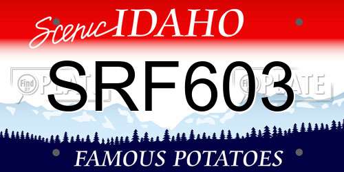 SRF603 Idaho License Plate