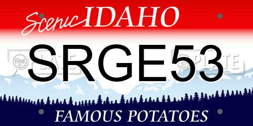 SRGE53 Idaho License Plate