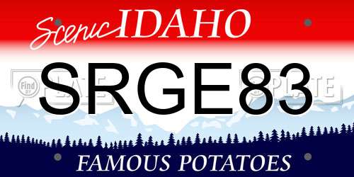SRGE83 Idaho License Plate