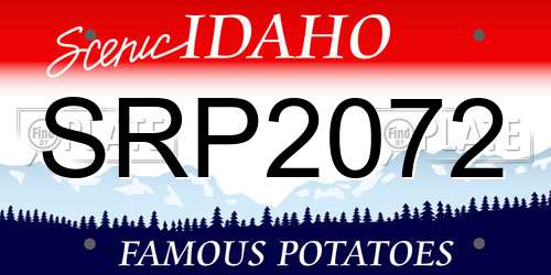 SRP2072 Idaho License Plate