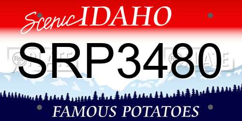 SRP3480 Idaho License Plate