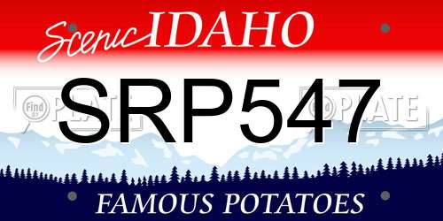 SRP547 Idaho License Plate