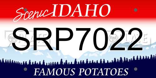 SRP7022 Idaho License Plate