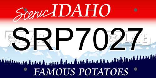 SRP7027 Idaho License Plate