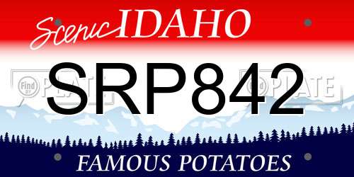 SRP842 Idaho License Plate