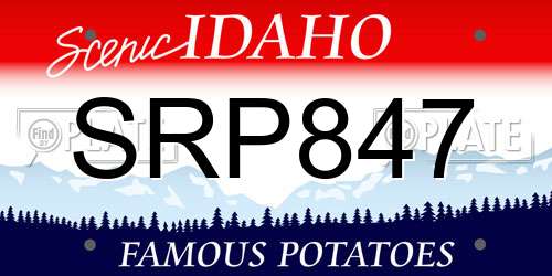 SRP847 Idaho License Plate