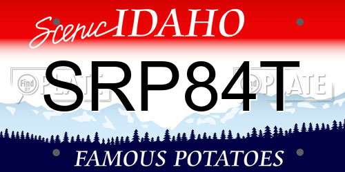 SRP84T Idaho License Plate