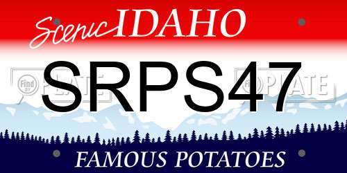 SRPS47 Idaho License Plate