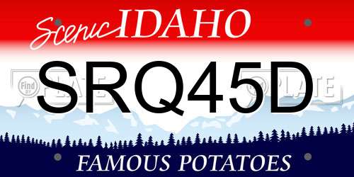 SRQ45D Idaho License Plate