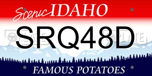 SRQ48D Idaho License Plate