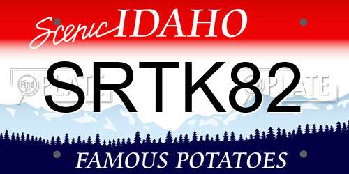 SRTK82 Idaho License Plate