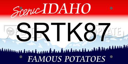 SRTK87 Idaho License Plate