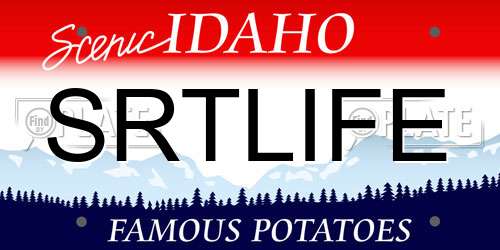 SRTLIFE Idaho License Plate