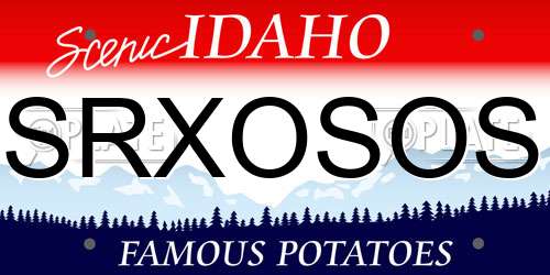 SRXOSOS Idaho License Plate