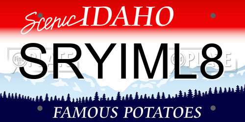 SRYIML8 Idaho License Plate
