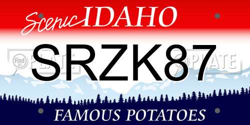 SRZK87 Idaho License Plate