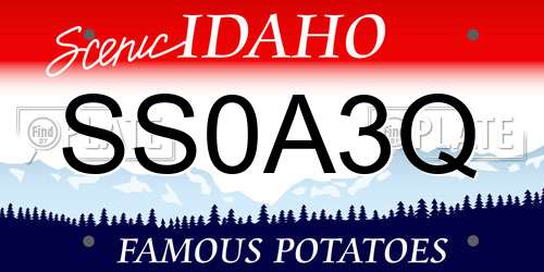 SS0A3Q Idaho License Plate