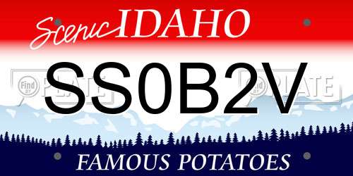 SS0B2V Idaho License Plate
