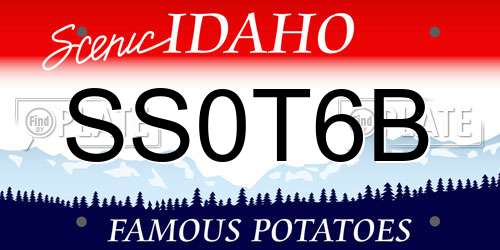 SS0T6B Idaho License Plate