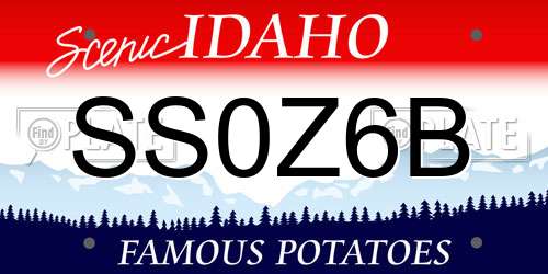 SS0Z6B Idaho License Plate