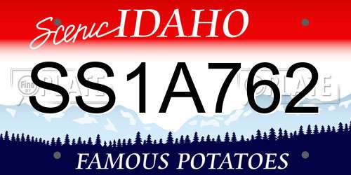 SS1A762 Idaho License Plate