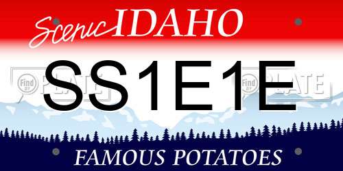 SS1E1E Idaho License Plate