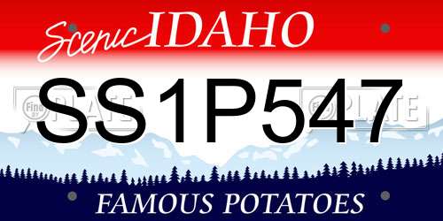 SS1P547 Idaho License Plate