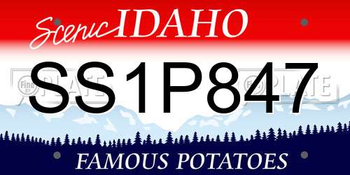 SS1P847 Idaho License Plate