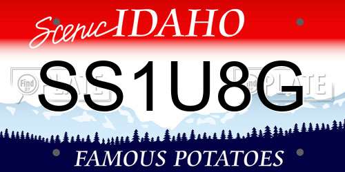 SS1U8G Idaho License Plate