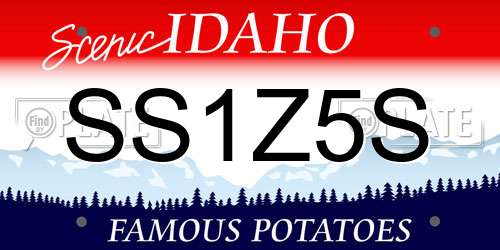 SS1Z5S Idaho License Plate