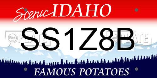 SS1Z8B Idaho License Plate