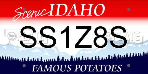 SS1Z8S Idaho License Plate