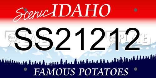 SS21212 Idaho License Plate