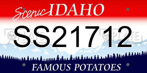 SS21712 Idaho License Plate
