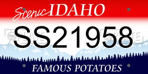 SS21958 Idaho License Plate
