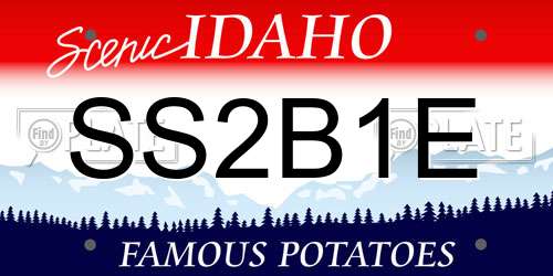 SS2B1E Idaho License Plate