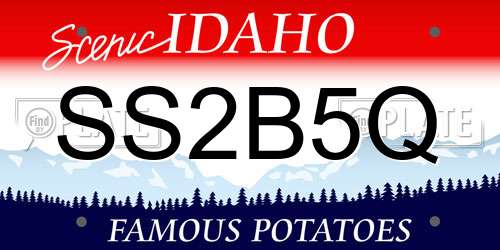 SS2B5Q Idaho License Plate